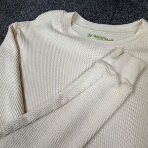 VTG Remington Mens L Large Cream Waffle Knit Thermal Long Sleeve Shirt Cotton